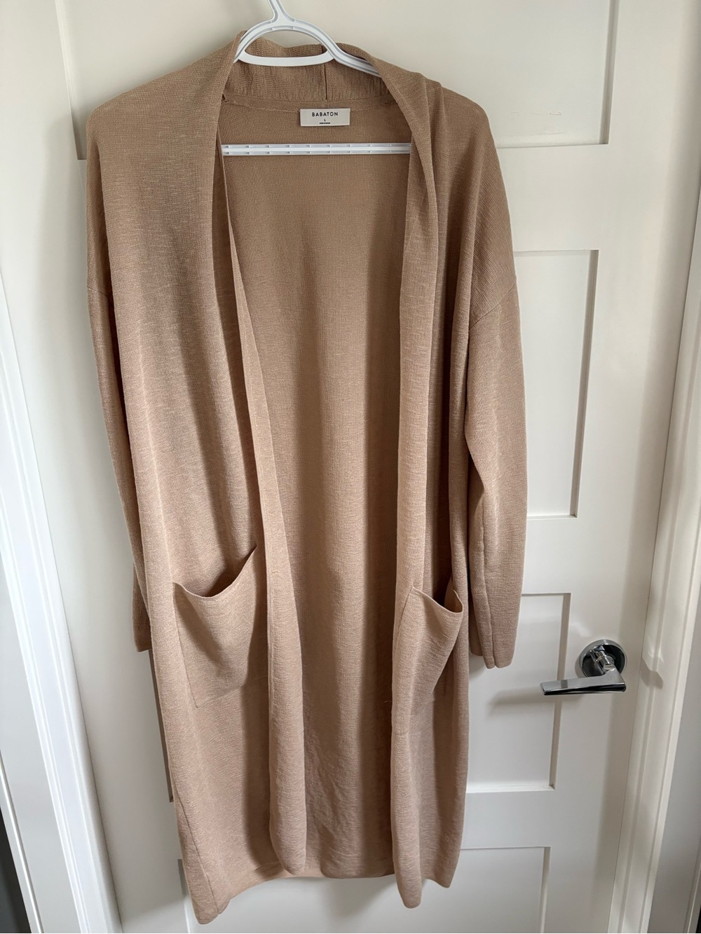 Aritzia Lance Open-Front Long Pocket Cardigan - Camel